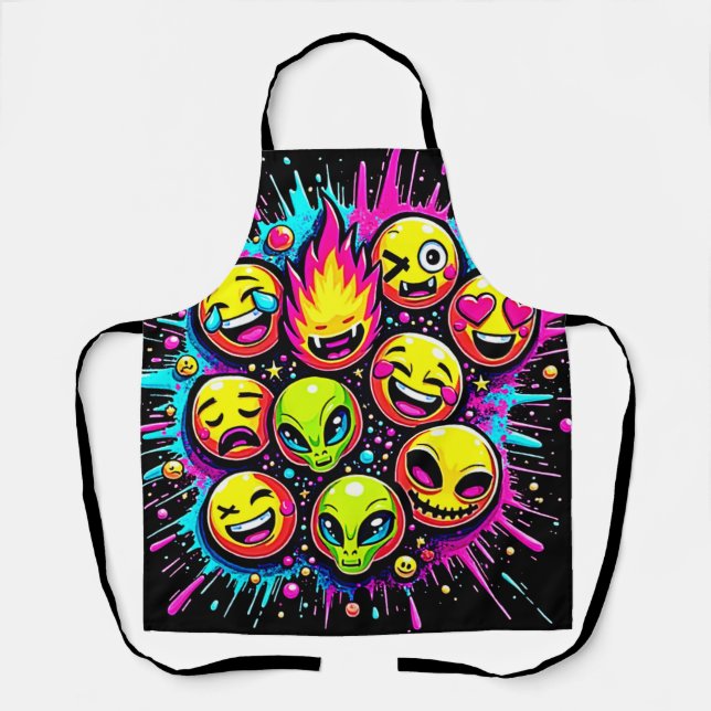 Tablier Mix Neon Funky Emoji (Recto)