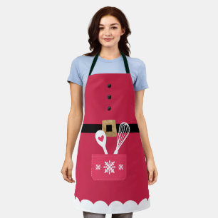 Tablier Mme Claus Apron Fake Pocket Avec Cuillère Et Whis