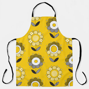 Tablier Modèle floral jaune simple