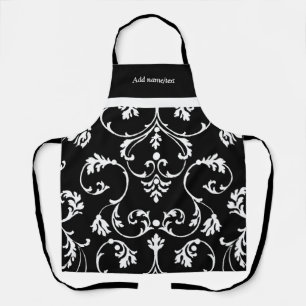 Tablier Modèle noir et blanc ornemental