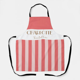 Tablier Modèle rose chair à rayures colorées élégant