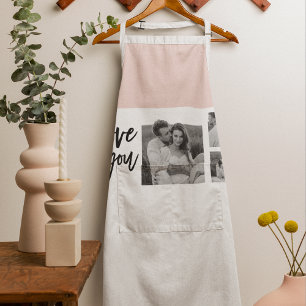 Tablier Modern Collage Couple Photo & Love You Beauty Gift