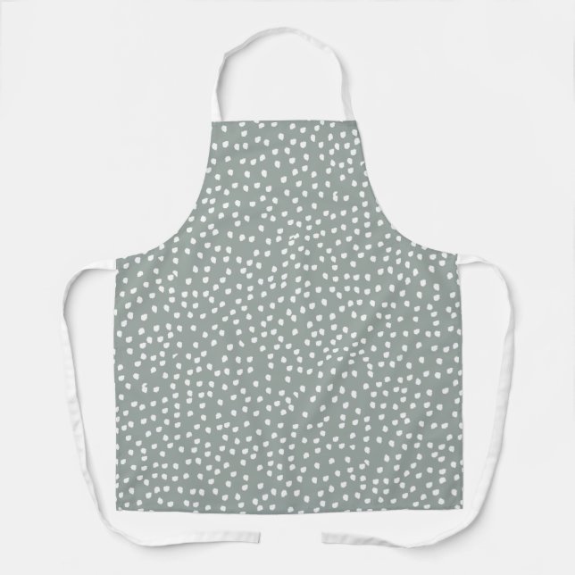 Tablier Moderne Boho bleu à pois (Recto)
