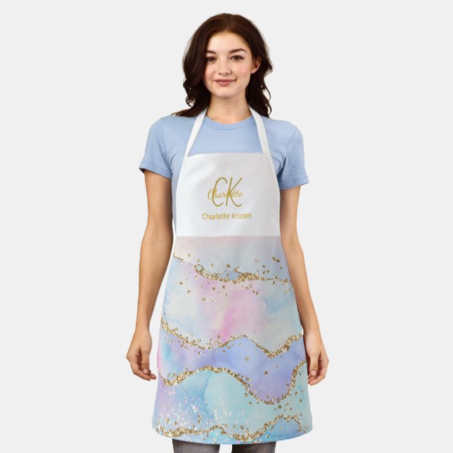 Tablier Moderne Cute Pastel Couleurs Parties scintillant M (Porté)
