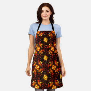 Tablier Moderne Élégant Bohème Doré Motif d'Art Abstrait #
