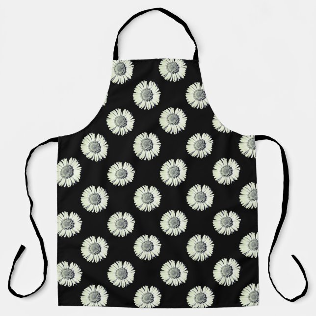 Tablier Moderne Gras Noir Et Blanc Faisy Motif Élégant (Recto)