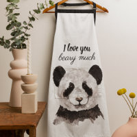 Moderne Je T'Aime Beary Beaucoup Panda Noir Et Bla