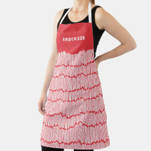 Tablier moderne minimaliste rouge élégant
