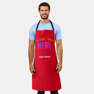 TABLIER MODERNE MODERNE PERSONNALISABLE ROUGE VÉRIFIÉ