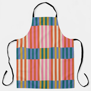 Tablier Moderne Plaid Orange, Rose, Bleu, Vert