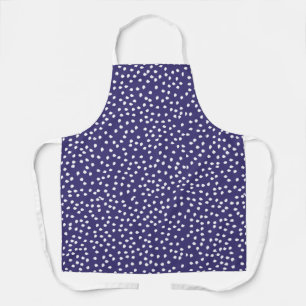 Tablier Moderne Rétro Mignon bleu marine pois