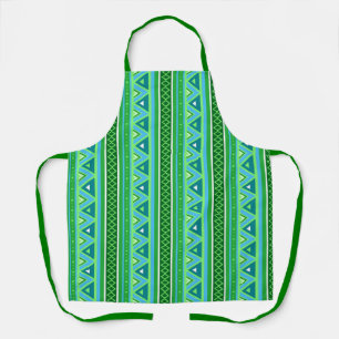 Tablier Moderne Sud-Ouest Géométrique, Vert et Aqua