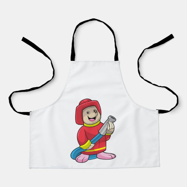 Tablier Mole comme pompier avec tuyau (Recto)