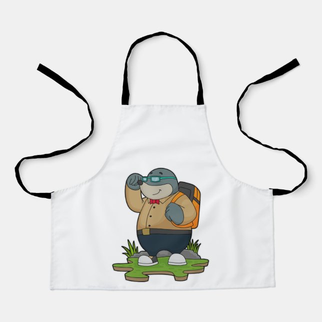 Tablier Mole comme randonneur avec sac à dos (Recto)