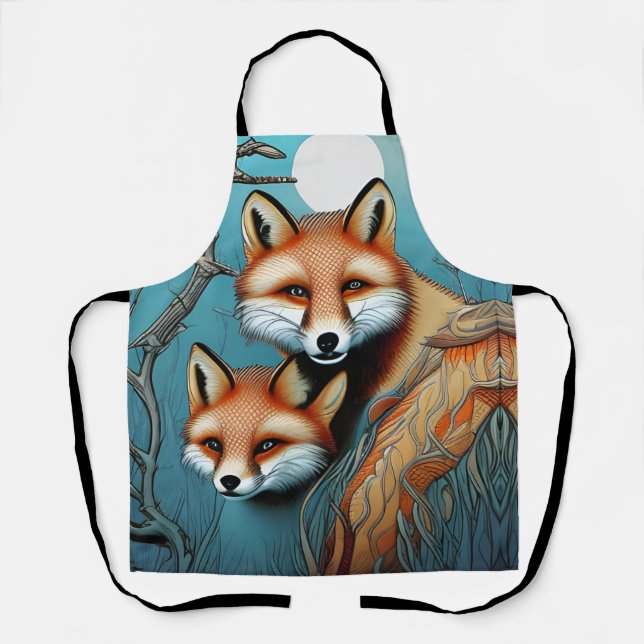 Tablier Momma fox et son bébé (Recto)