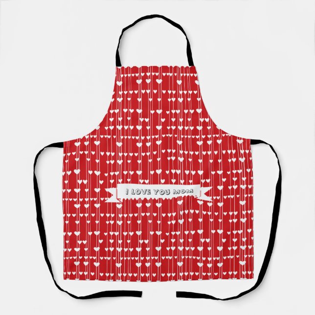 Tablier Moms Rouge blanc amour Valentine (Recto)