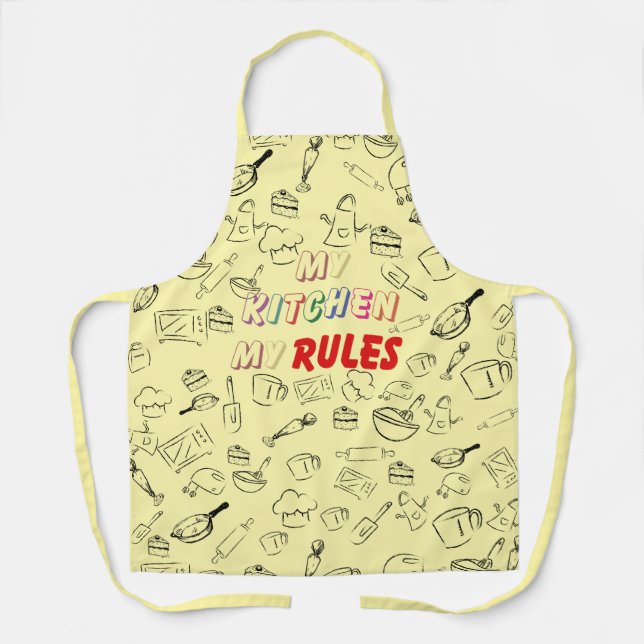 Tablier Mon Cuisine Mes Règles Tout-En-Tout Imprimer Tabli (Recto)