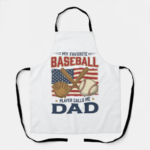 Tablier Mon joueur de baseball préféré m'appelle papa Vint