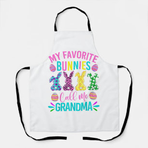 Tablier Mon T-Shirt Préféré de Lapins M'appellent Grand-Mè