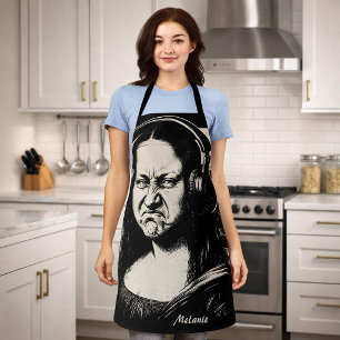 Tablier Mona Lisa Bass Face Amateurs de Musique Drôles DJs