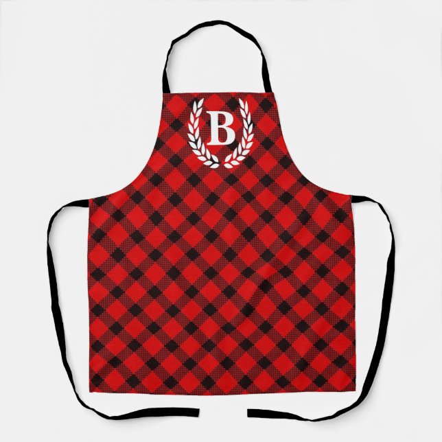 Tablier Monogram Red Buffalo Check All-Over Print Apron (Recto)