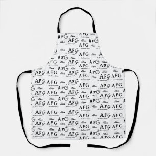 Tablier monogramapron avec motif de nom noir et d'origine