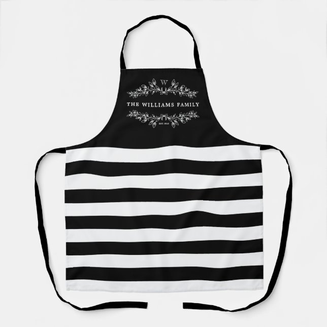 Tablier Monogramme à demi-couronne à bande noire (Recto)