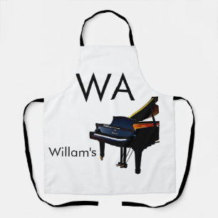 Tablier Monogramme ajouter initiale lettre nom texte piano