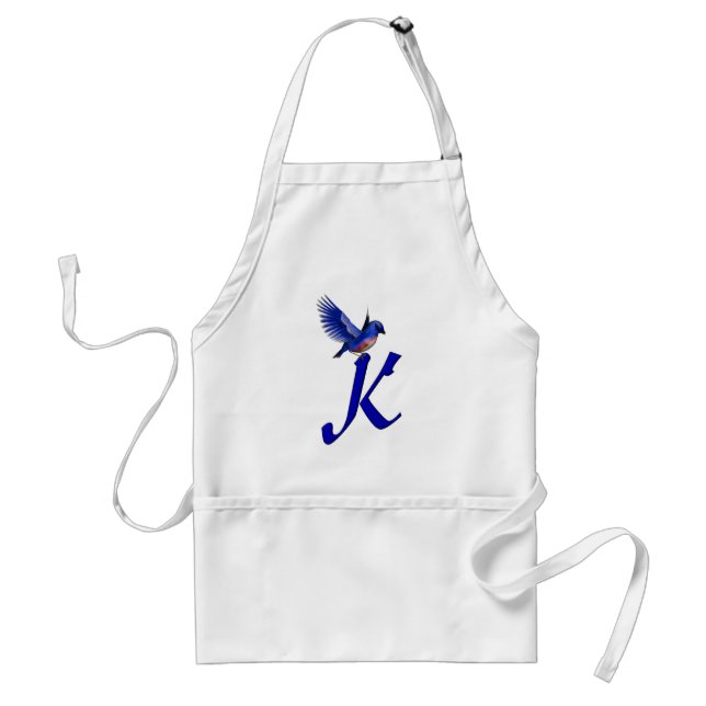 Tablier Monogramme Bluebird initiale K (Devant)