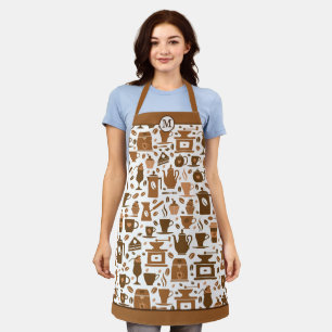 Tablier Monogramme Brown Motif du temps de café
