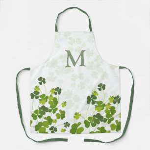 Tablier Monogramme de bouquet Shamrock vert