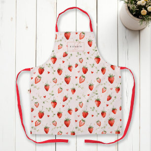 Tablier Monogramme de coeurs roses botaniques doux de baie