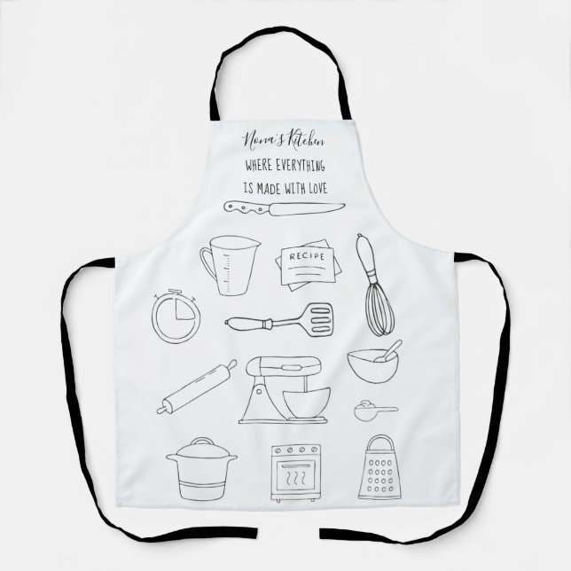 Tablier Monogramme de cuisson à la Cuisine de Nona  (Recto)