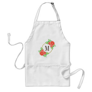 Tablier Monogramme de fruits d'agrumes d'agrumes rose aqua