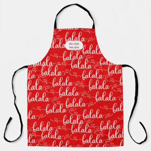 tablier monogramme de Noël rouge classique