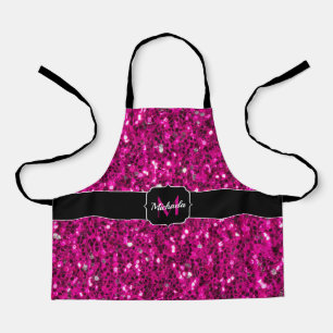 Tablier Monogramme de parties scintillant étincelante rose