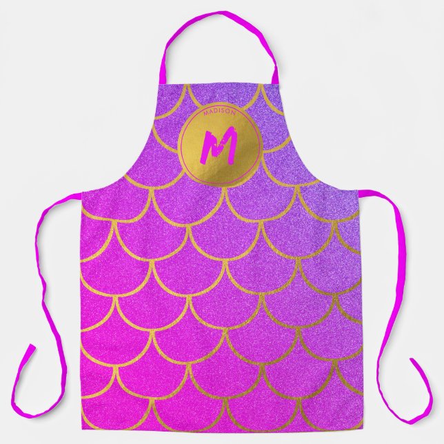 Tablier Monogramme de Parties scintillant rose violet or (Recto)
