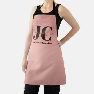 Tablier Monogramme de salon rose élégant moderne