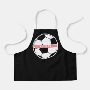 Tablier Monogramme de soccer moderne noir blanc et rose