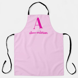 Tablier Monogramme Dolly Rétro Rose chaud