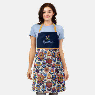 Tablier Monogramme du Motif d'art populaire nordique