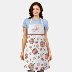 Tablier Monogramme élégant, pâtisseries amusantes et Motif