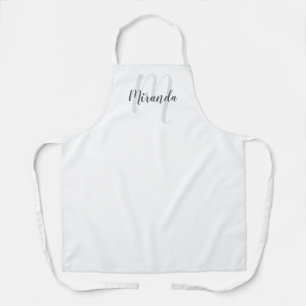 Tablier Monogramme et nom de script personnalisé