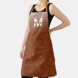 Tablier Monogramme Faux Parties scintillant en cuivre Él