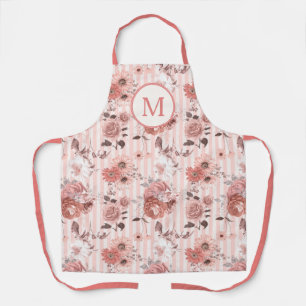 Tablier Monogramme floral Rose poussiéreux