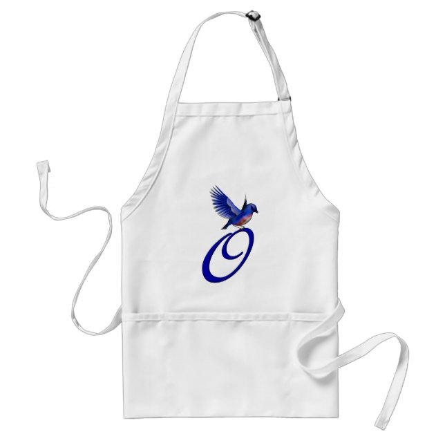 Tablier Monogramme initiale O Bluebird (Devant)