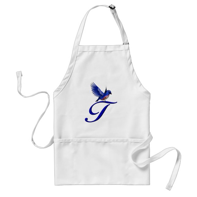 Tablier Monogramme Initiale T Bluebird (Devant)