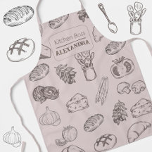 Monogramme joli motif de boulangerie rose et gris
