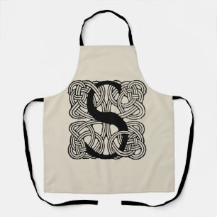 Tablier Monogramme Lettre S Impression Vintage Nœud Celtiq