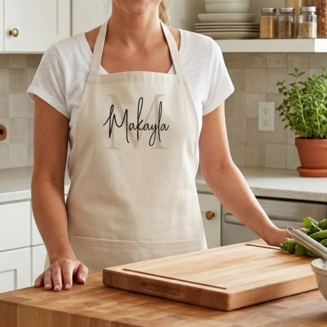 Tablier Monogramme Moderne (Créateur téléchargé)